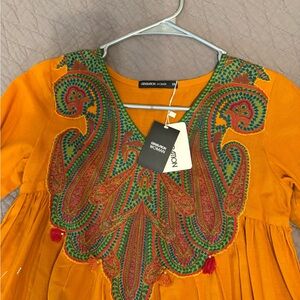 Orange Embroidered Dress